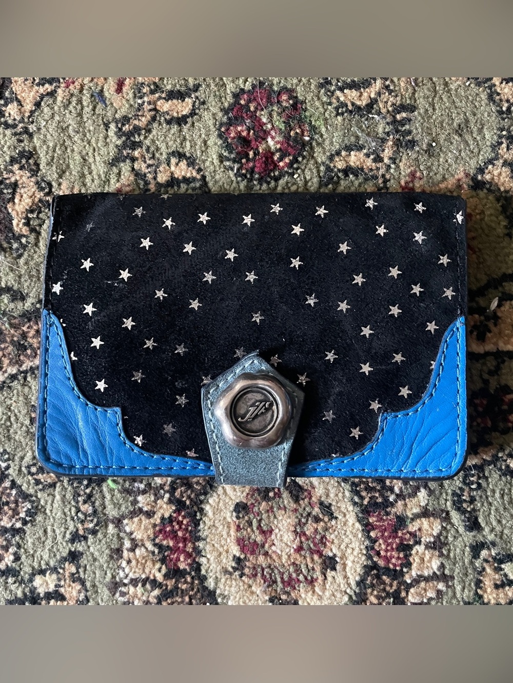 John Fluevog Blue and Silver Star Wallet and Bag Set - Picture 3 of 16